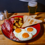 eggs with fried potatoes & toast or muffin